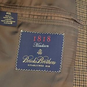 Brooks Brothers 1818 Madison Blazer Sport Coat Sports Jacket 46 L Wool Cashmere